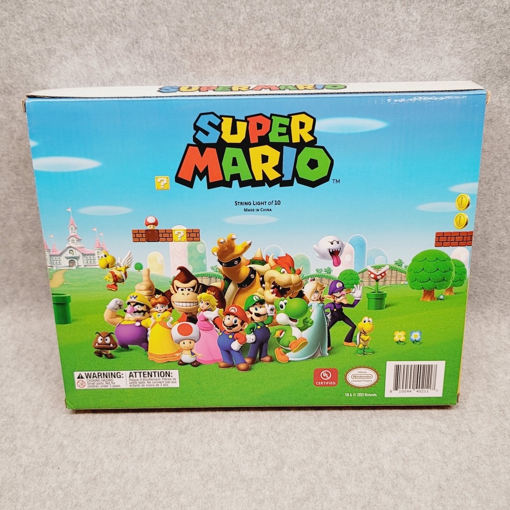 Super Mario Bros 10 Gold Coin String Lights Indoor Outdoor‎ Party Decor 8.5 Feet - Picture 4 of 4